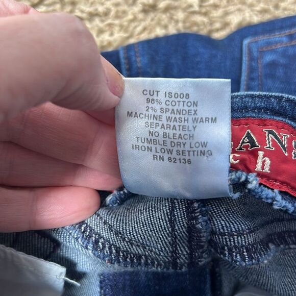 VINTAGE GUESS - Denim Skirt Split in Front Ladies Size 26 Dark Wash - Picture 11 of 11